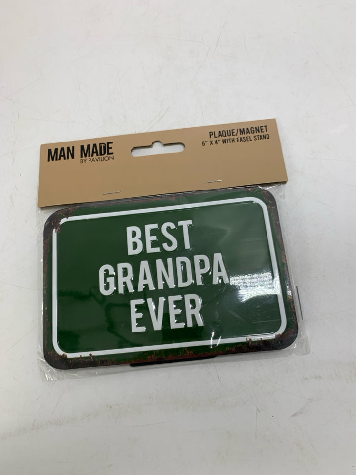 NIP BEST GRANDPA EVER GREEN METAL SIGN.