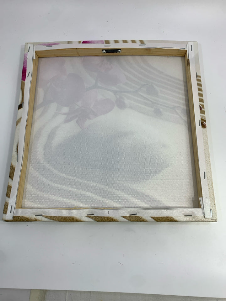 ORCHID,STONE & SAND CANVAS PRINT.