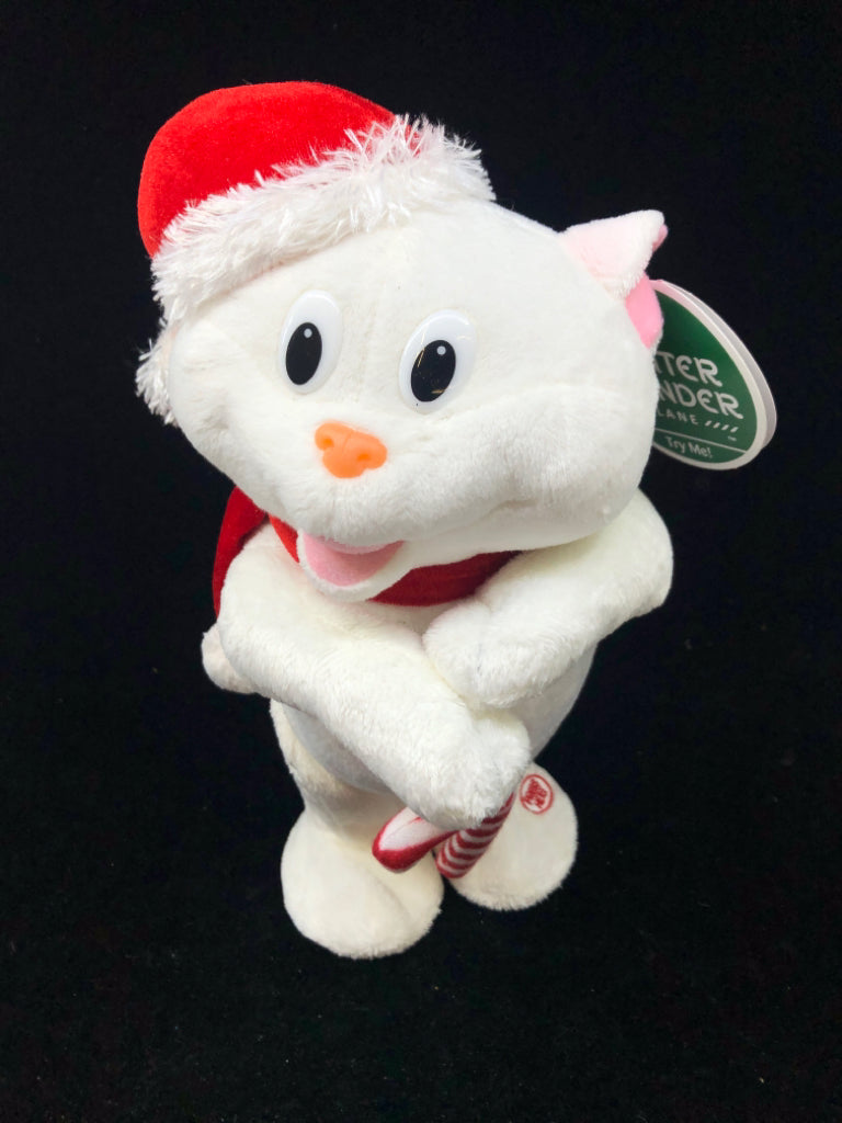 WHITE DANCING PLUSH CAT SINGING- CAN'T TOUCH THIS.