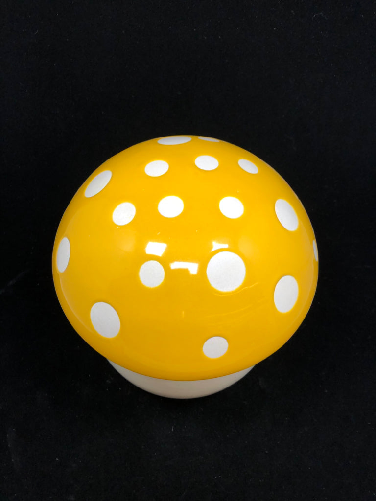 WORLD MARKET YELLOW MUSHROOM CANISTER.