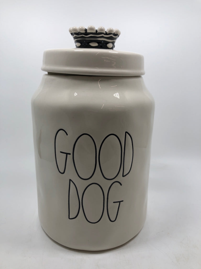 RAE DUNN GOOD DOG CANISTER.