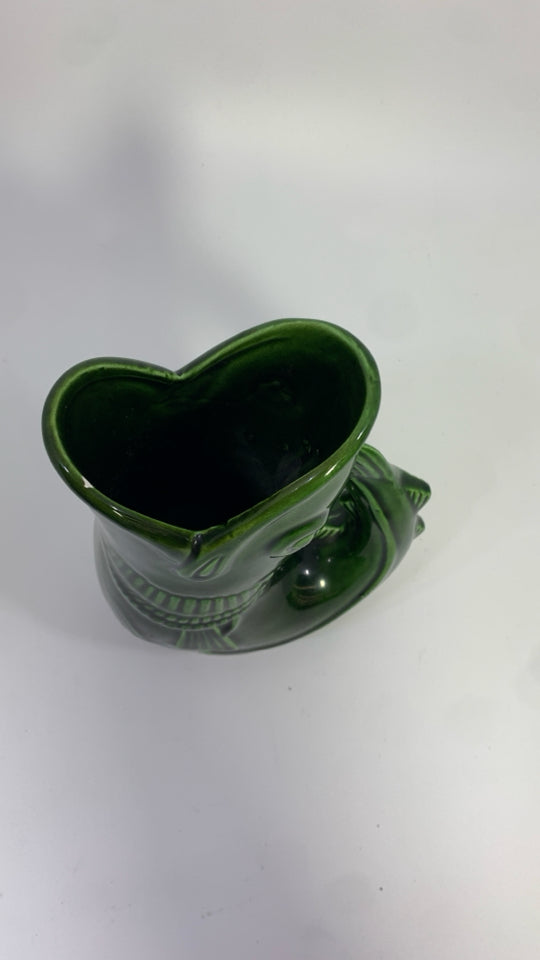 VTG DK GREEN COD FISH GLUG JUG.