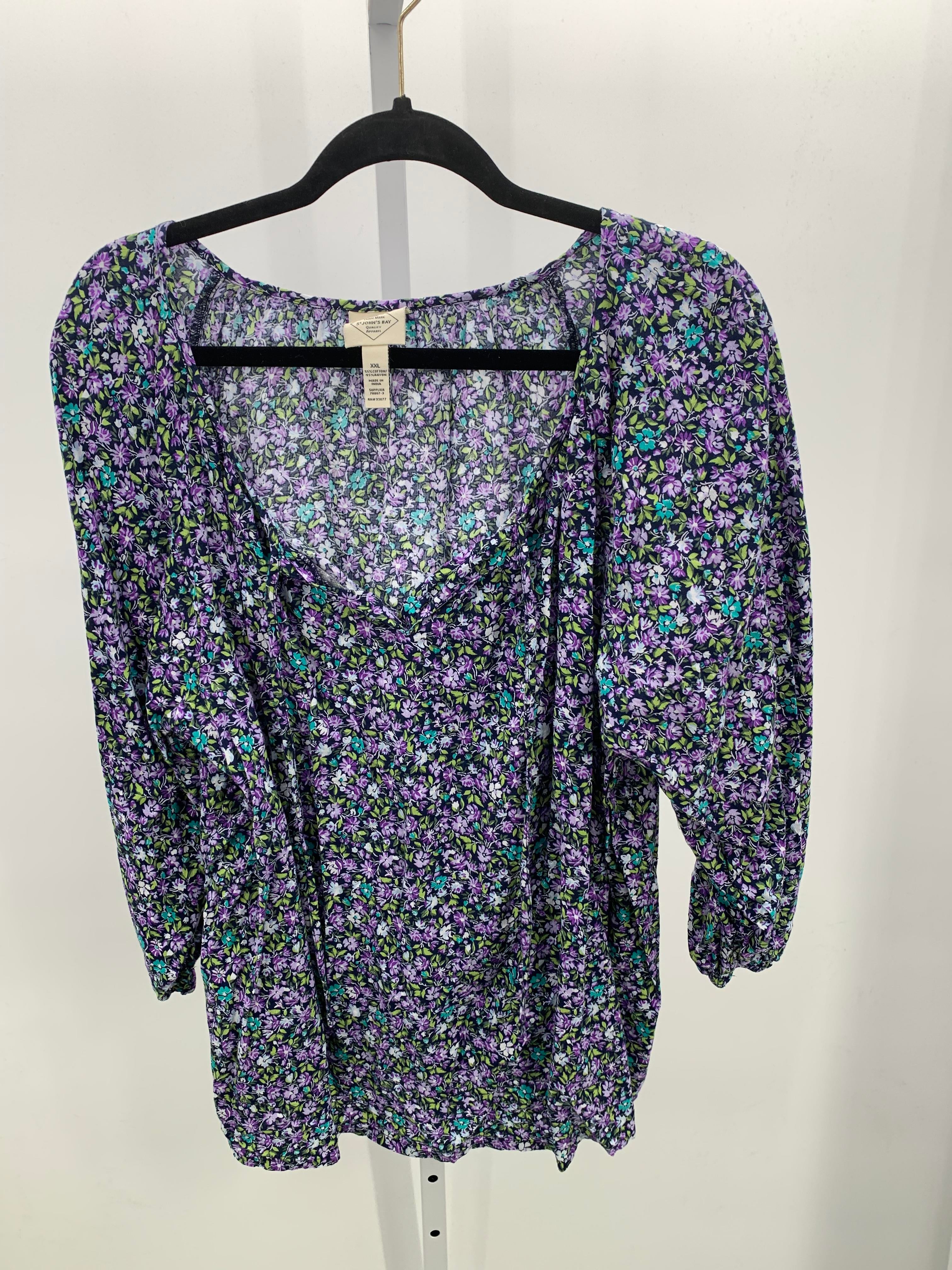 St. Johns Bay Size XXL Misses 3/4 Sleeve Shirt