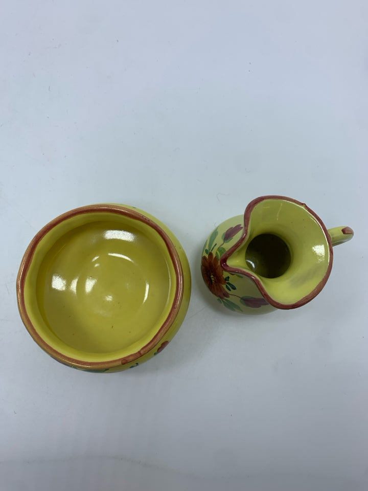 ITALIAN FLORAL MINIATURE PITCHER & BASIN.