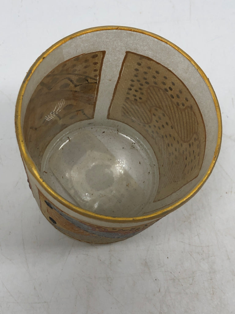 ABSTRACT T-BAG VOTIVE HOLDER CUP.
