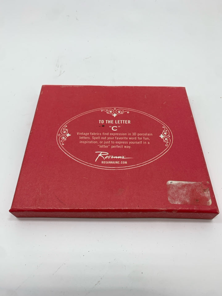 PORCELAIN LETTER C IN BOX.