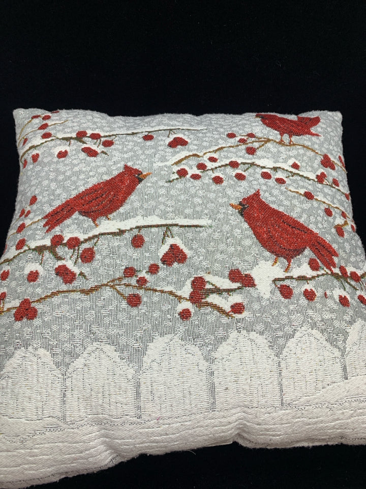 CARDINAL ON BRANCHES PILLOW.
