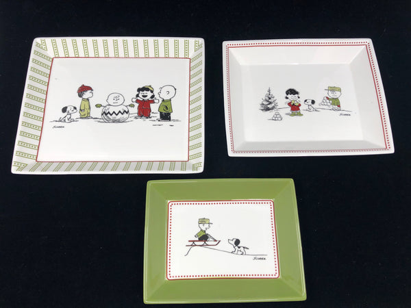 3 PEANUTS HALLMARK NESTING SMALL DISHES.