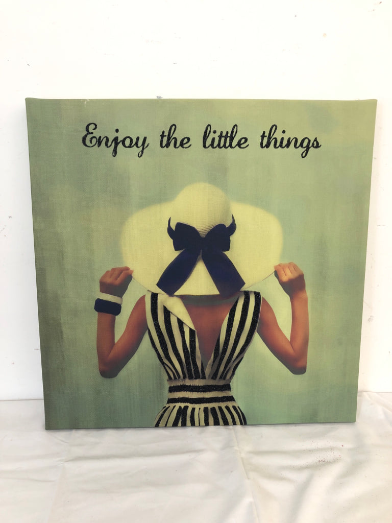 ENJOY THE LITTLE THINGS WOMAN BACK CANVAS.