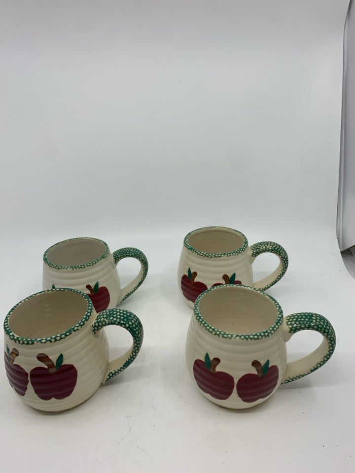 4 APPLE MUGS.