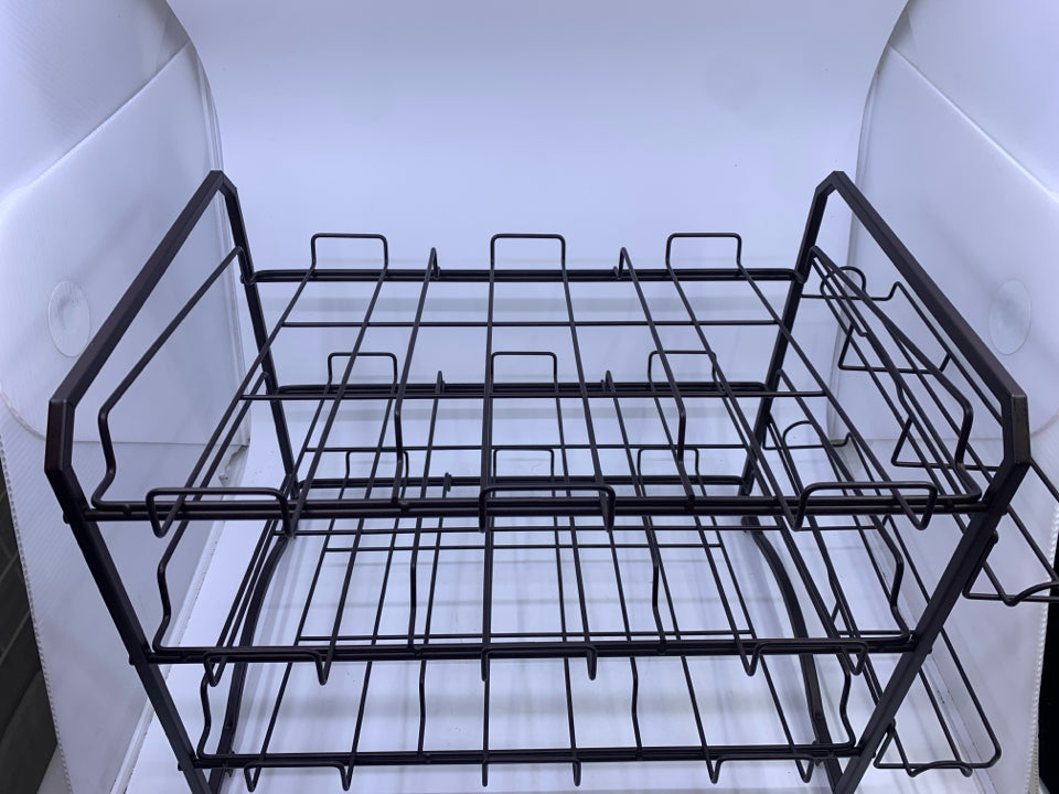 METAL CAN STORAGE RACK.