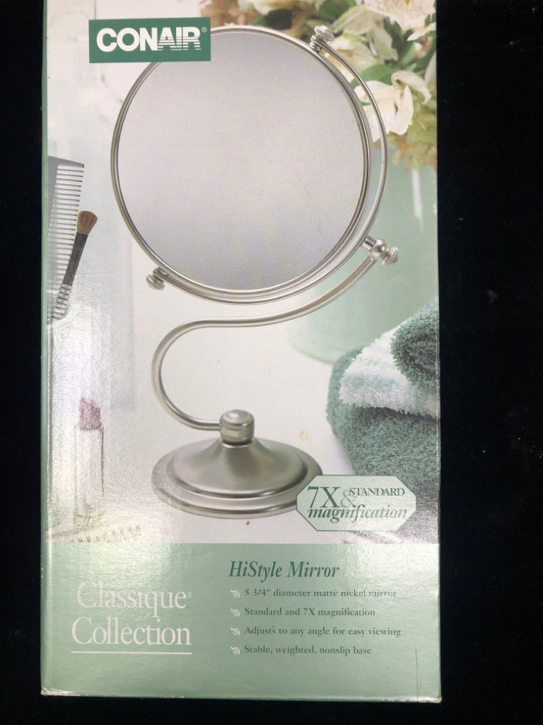 NIB CONAIR 7X MAGNIFIER MIRROR.