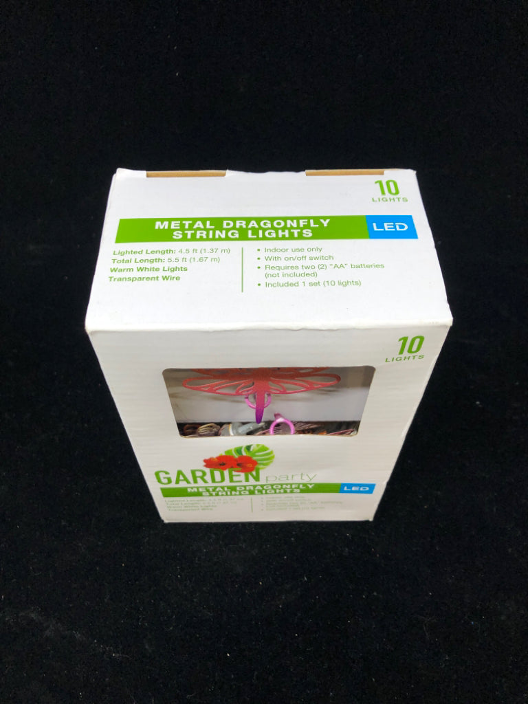 NIB METAL DRAGONFLY STRING LIGHTS.