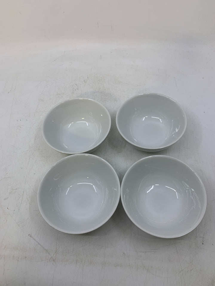 4 WHITE SPICE BOWLS.