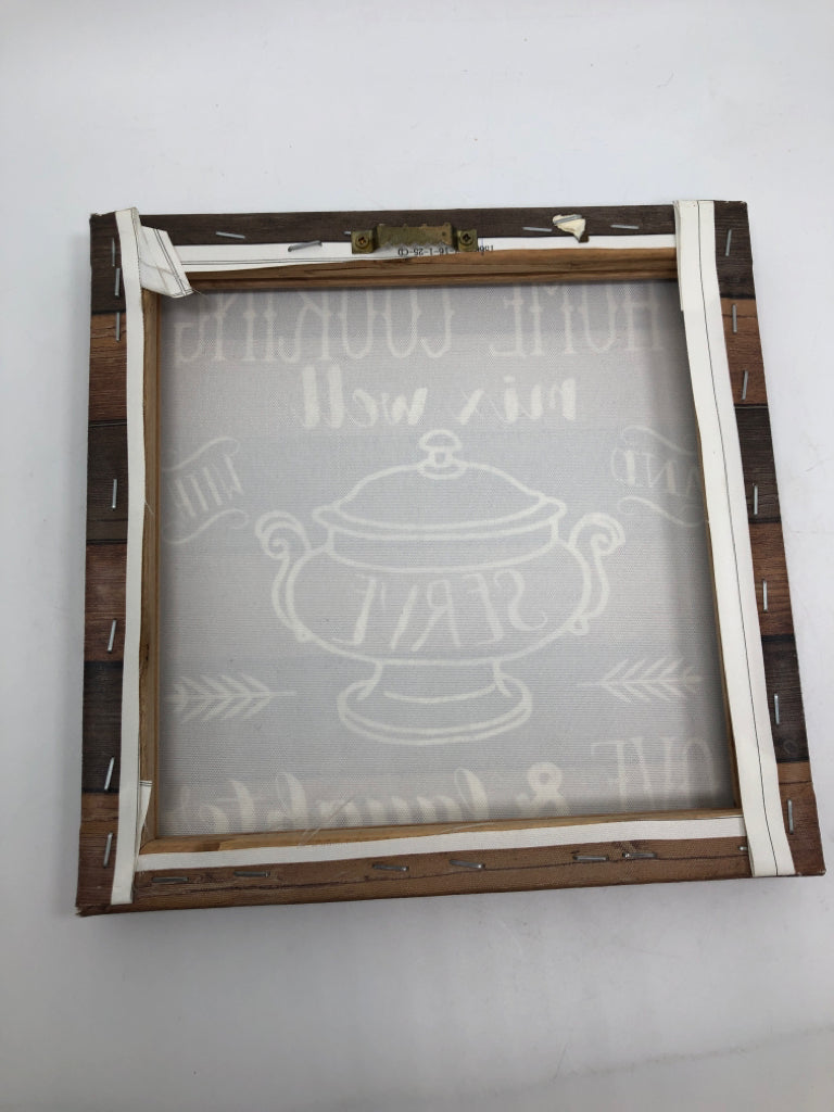 HOME COOKING MIX WELL CANVAS SIGN.