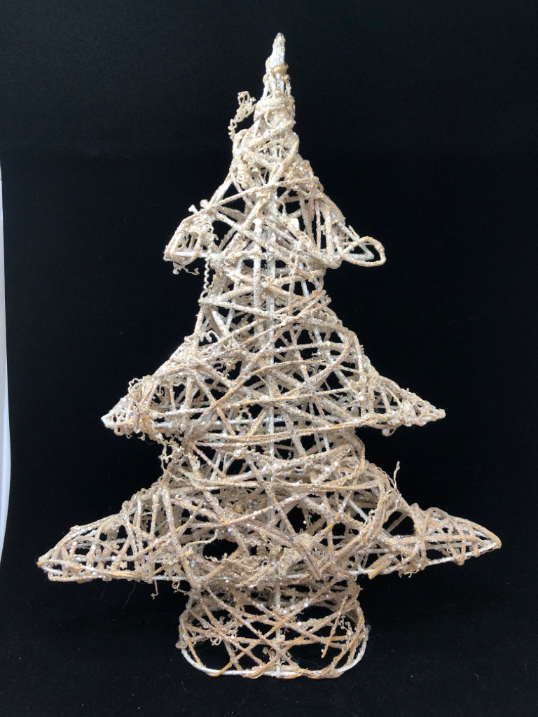 GOLD WIRE TREE W/ SPARKLES.