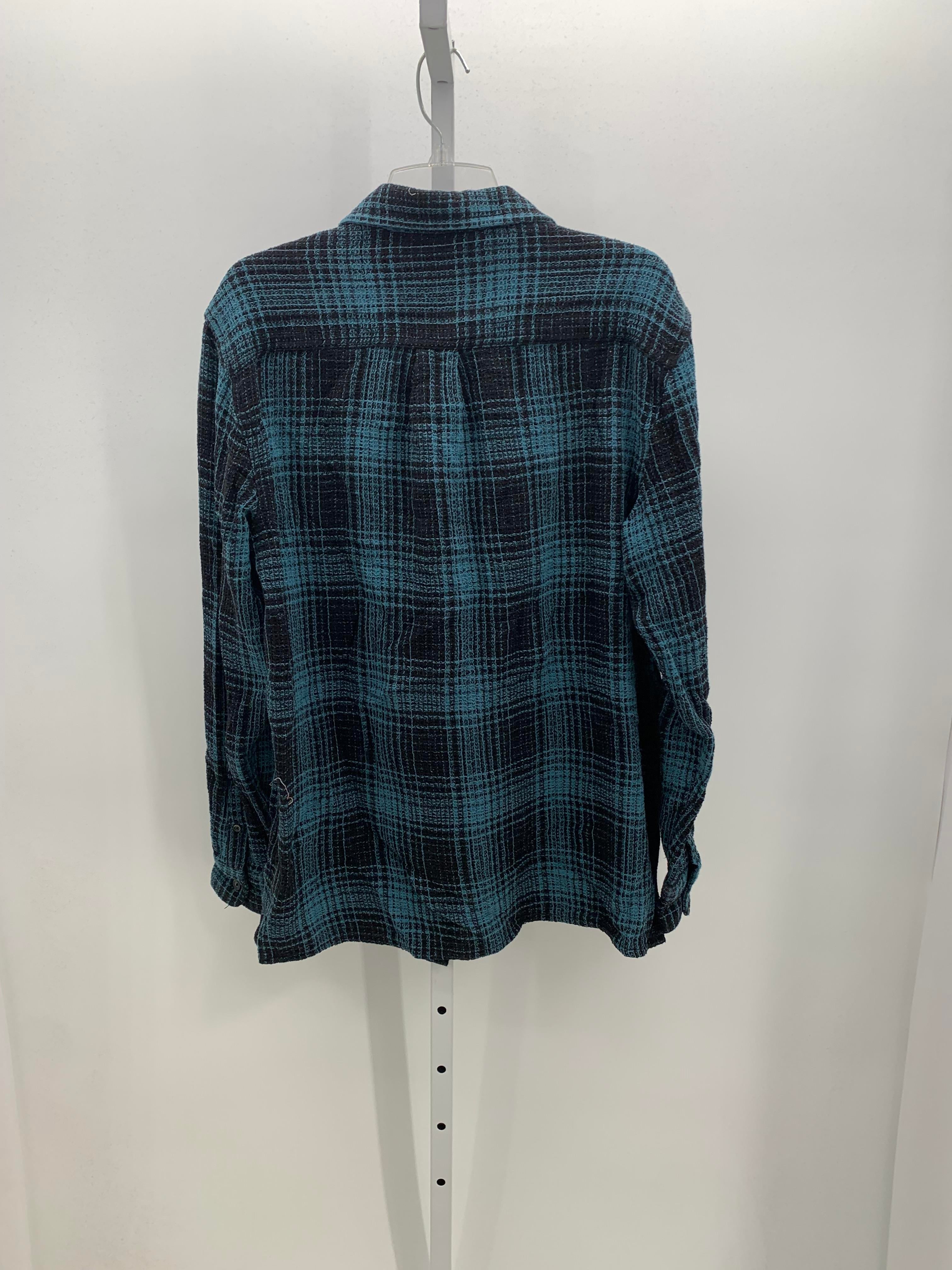 NEW BLACK PLAID BTN DOWN