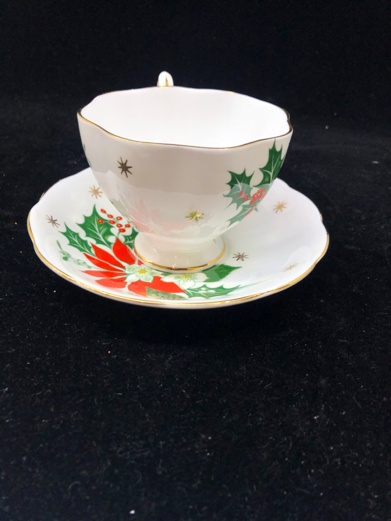 "NOEL" TEA CUP & SAUCER-QUEENE ANNE.