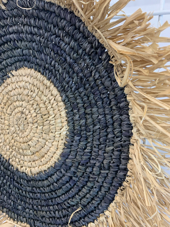 GRAY & BEIGE JUTE WALL-HANGING.