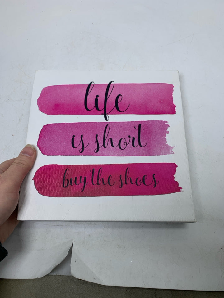 LIFE IS SHIRT WHITE SQUARE CANVAS.