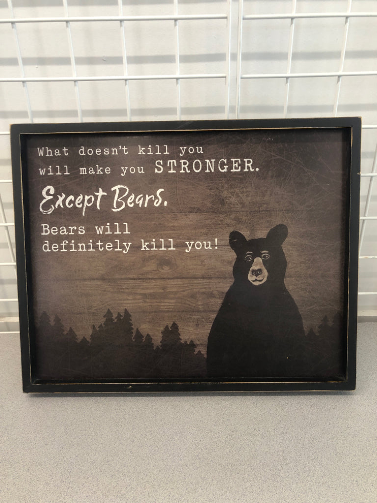 WHAT DOESN'T KILL YOU BEAR WALL-SIGN.
