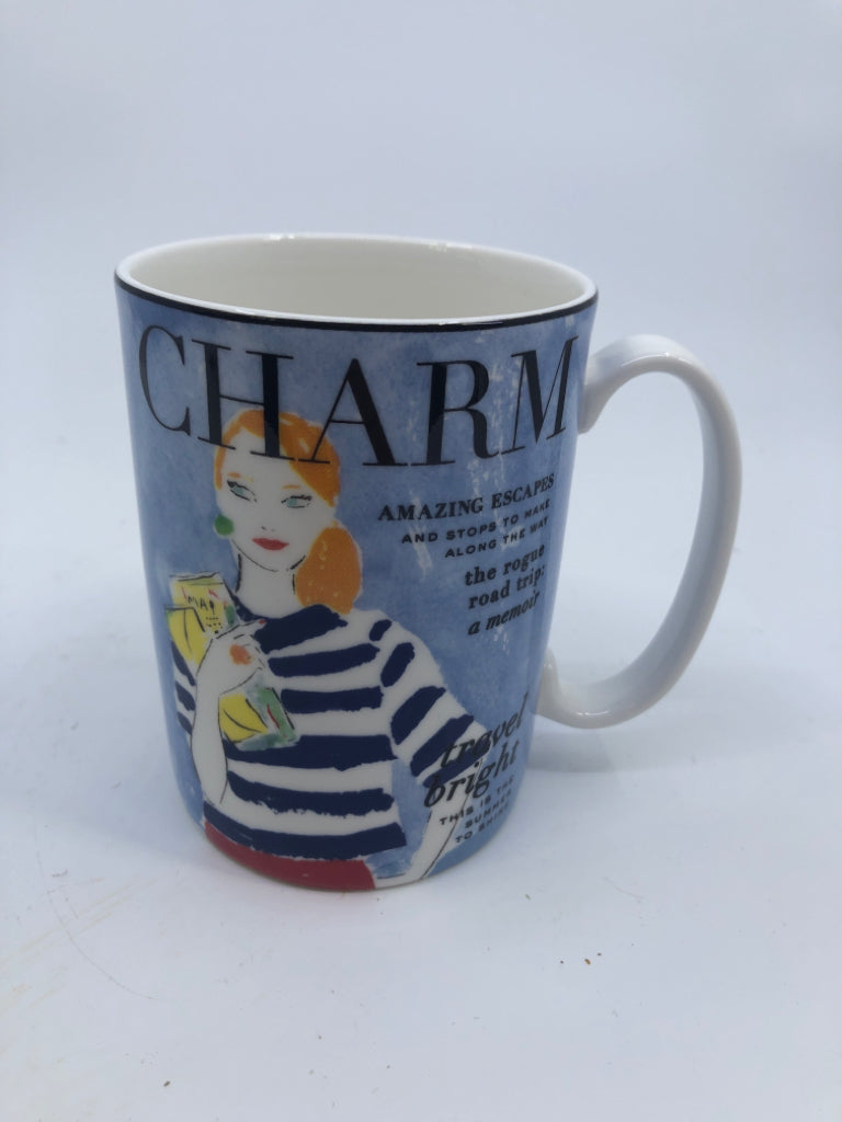 BLUE CHARM KATE SPADE LENOX MUG.