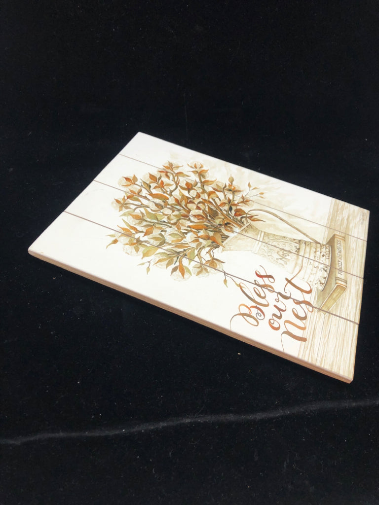 BLESS OUR NEST WOODEN SIGN WALL HANGING.