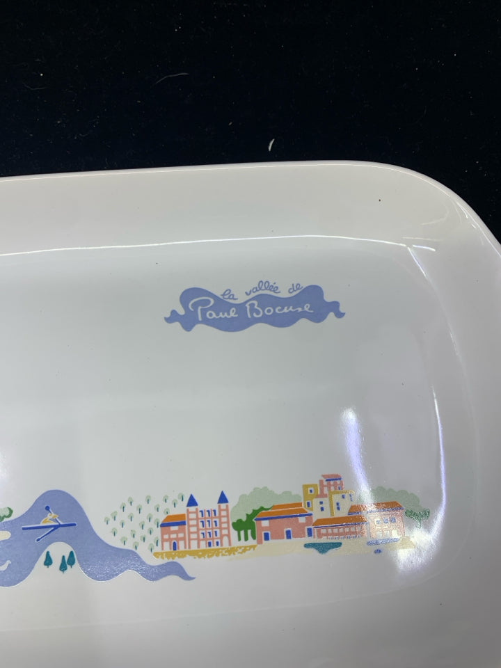 PAUL BOCUSE RECTANGLE TRAY W/ HANDLES- CITY SCENE.