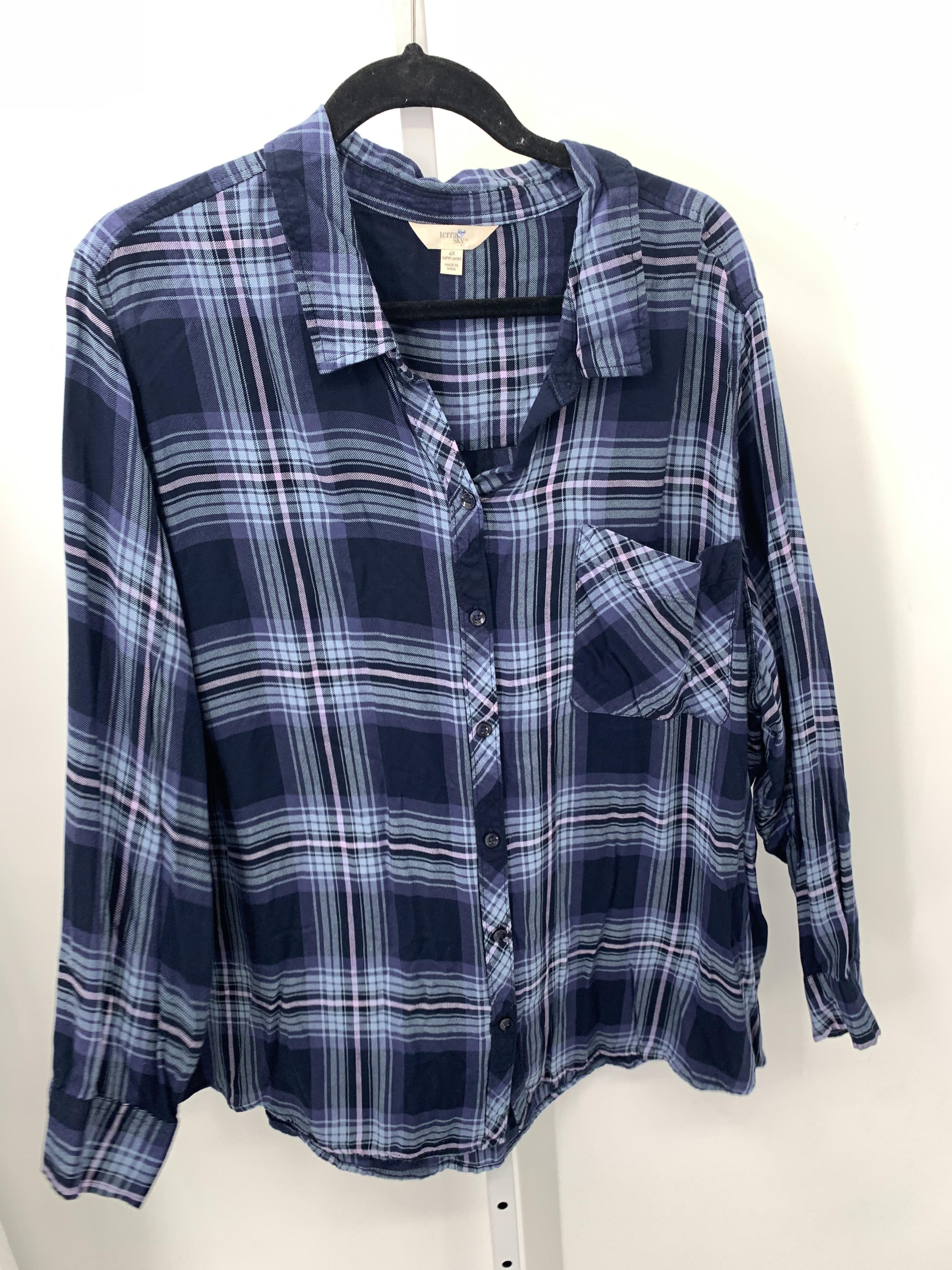 Terra & Sky Size 4X Womens Long Sleeve Shirt