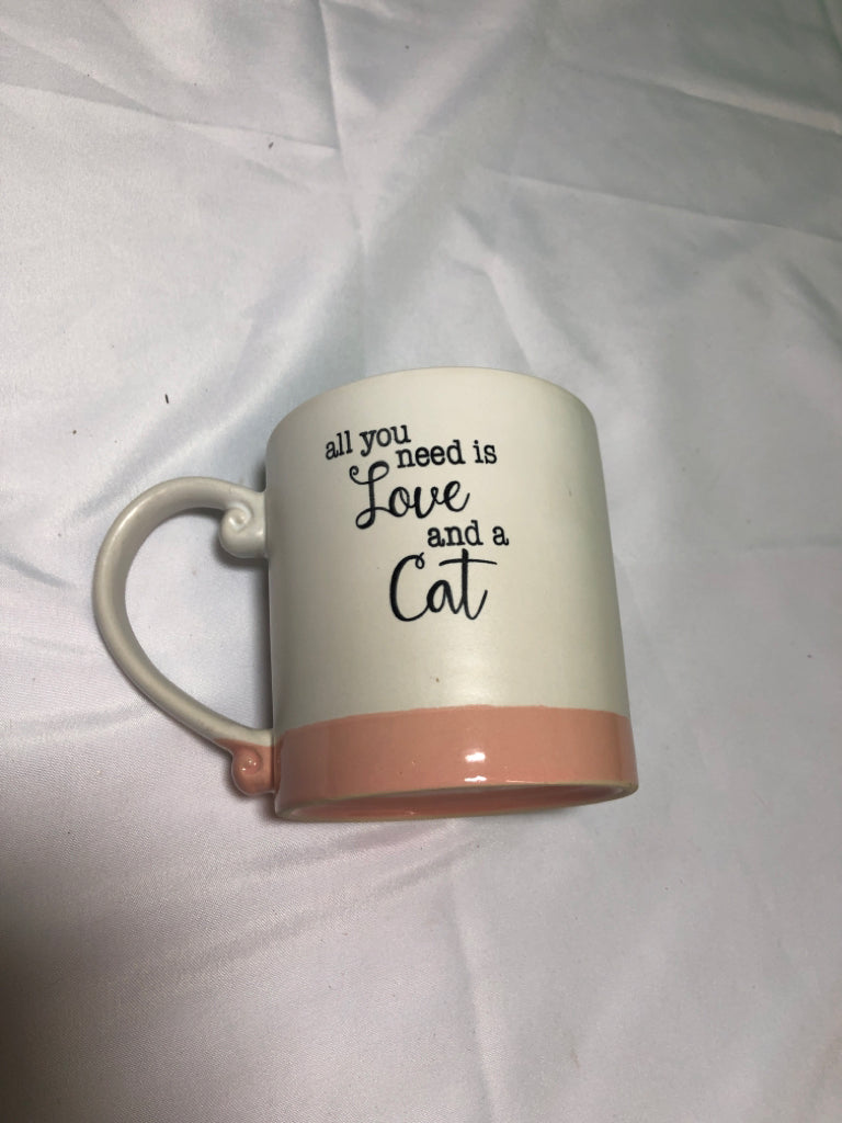 ALL YOU NEED IS LOVE WHITE/PINK MUG.
