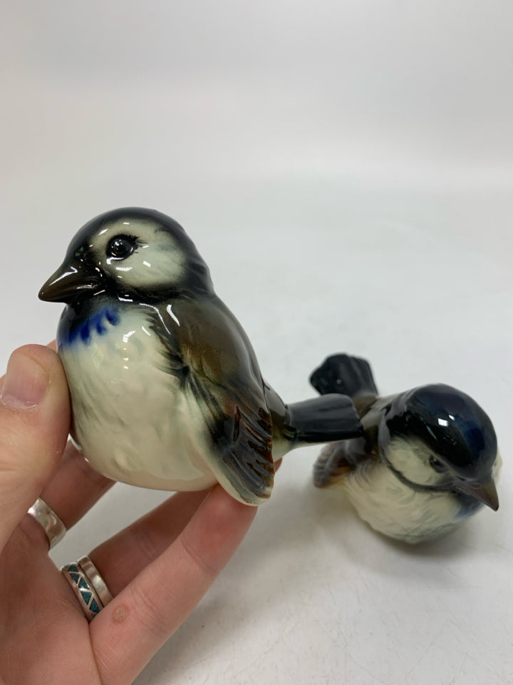 2 VTG GOEBEL PORCELAIN SPARROW CHICKADEES.