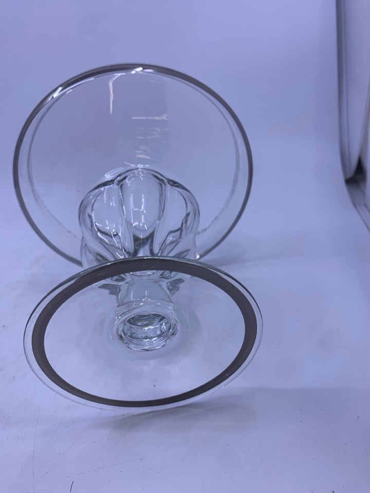 VTG 25TH ANNIVERSARY GLASS/SILVER ETCHED FLOWERS CANDY DISH W/LID.