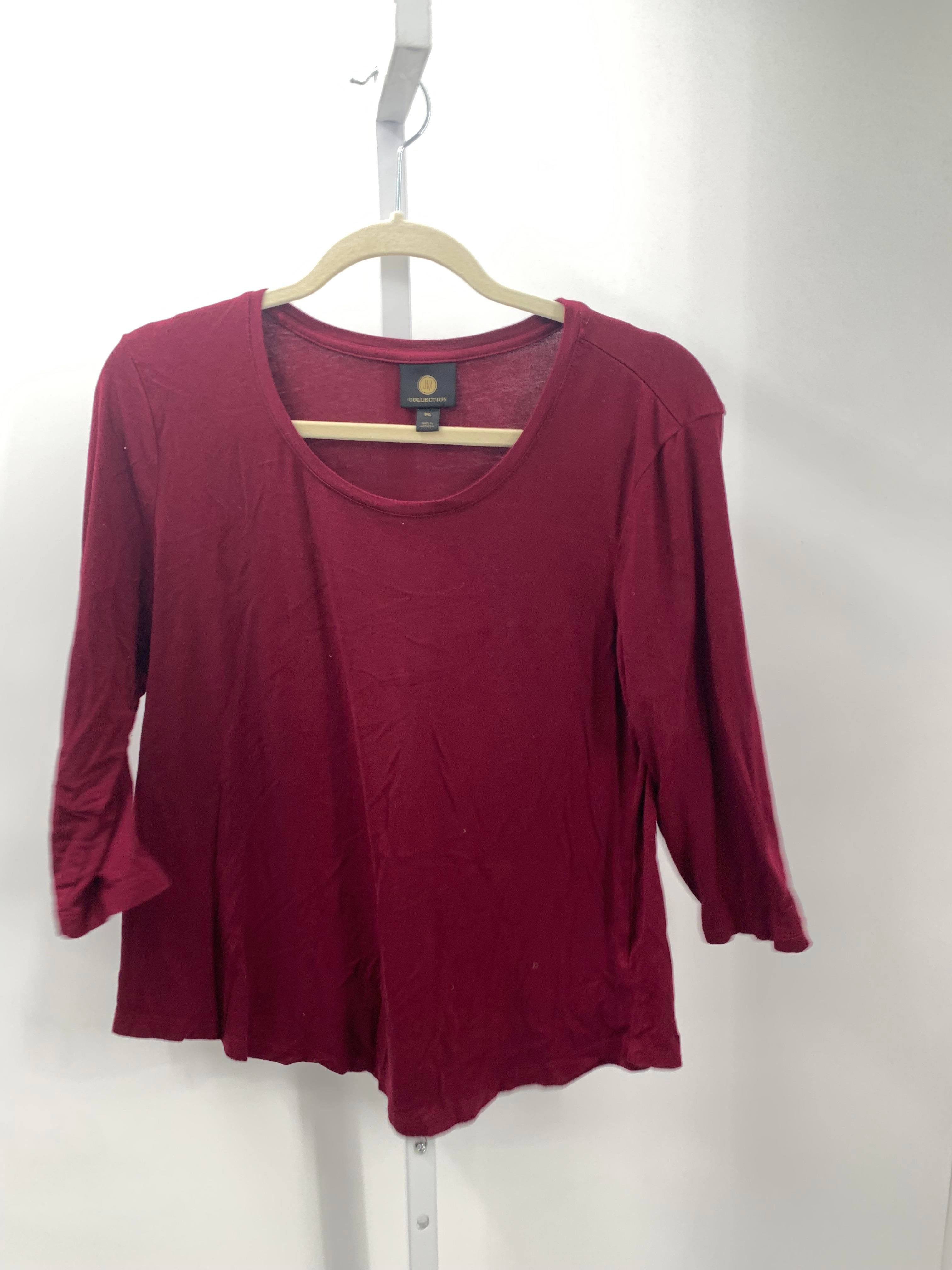 JM Collection Size Large Petite Petite 3/4 Sleeve Shirt