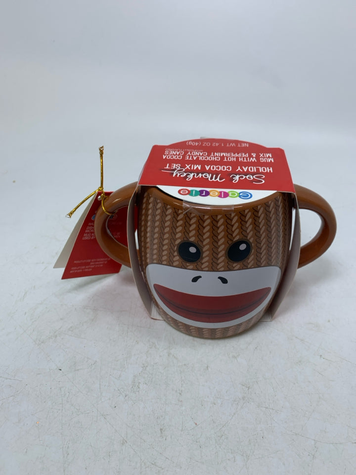 NIP SOCK MONKEY DOUBLE HANDLE MUG.