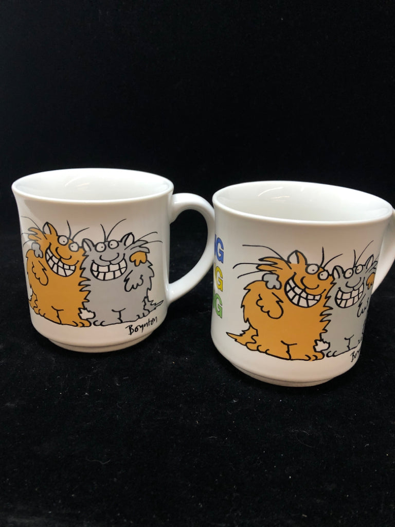 2 'KEEP SMILING' SANDRA BOYNTON MUGS.