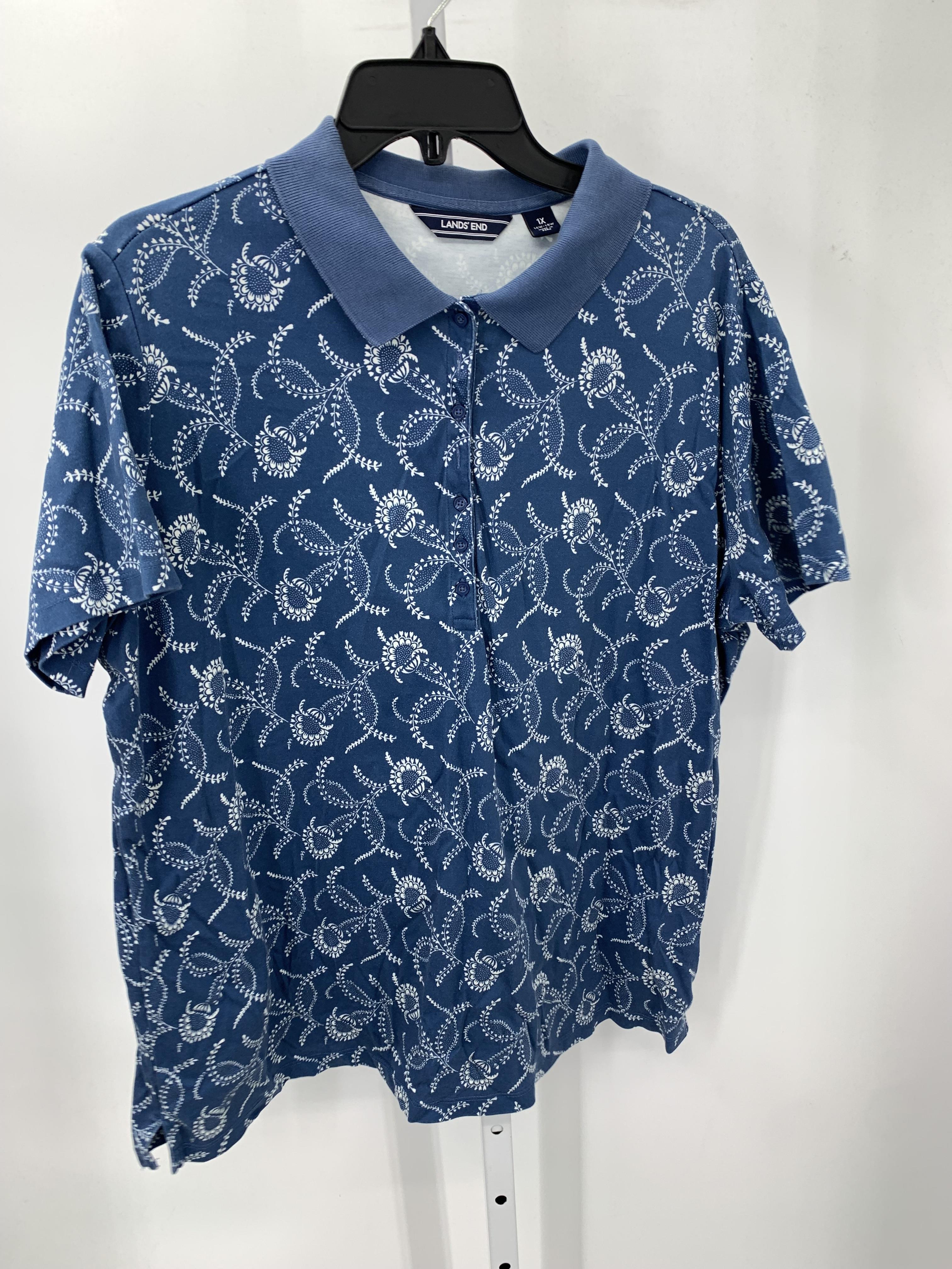 Lands End Size 1X Womens Short Sleeve Shirt