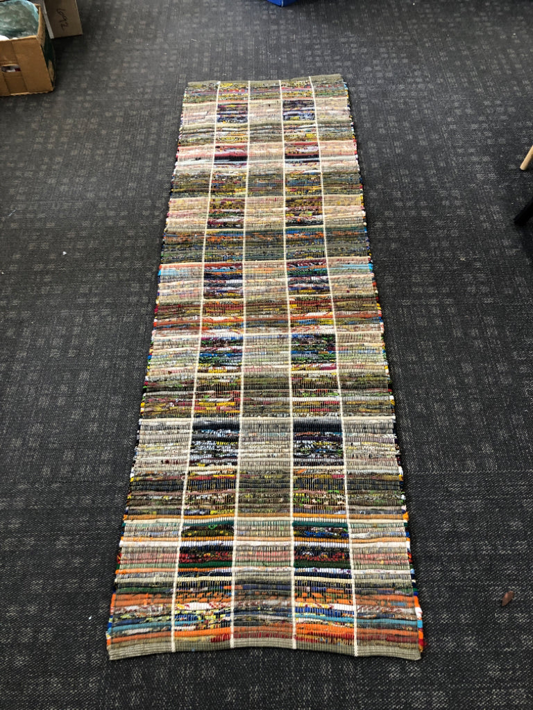 COLORFUL WOVEN RUNNER RUG.