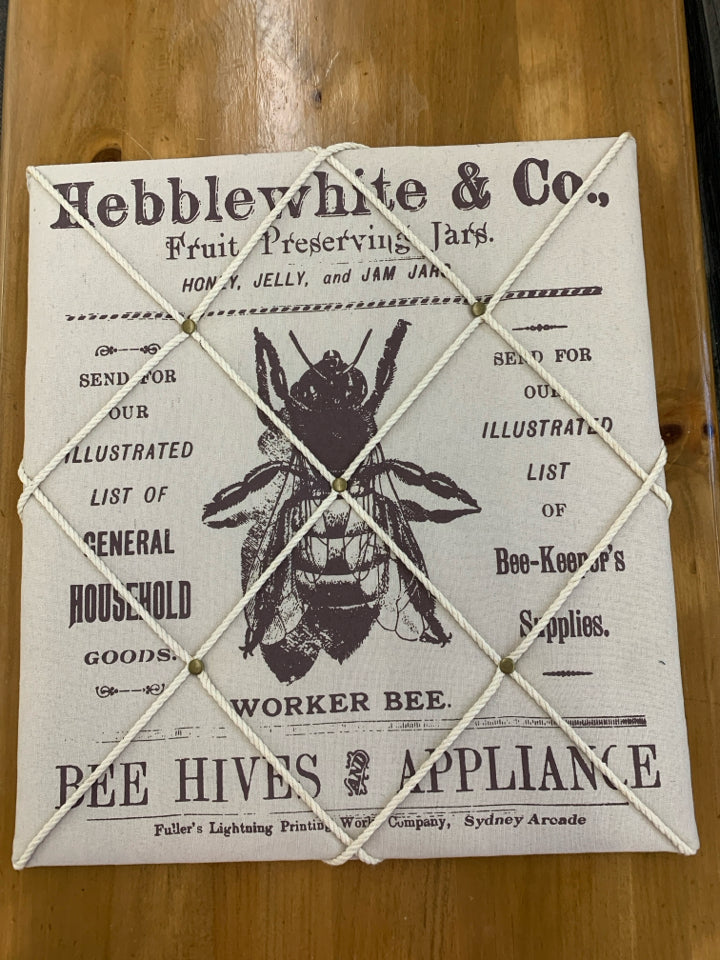 CREAM BUMBLE BEE BULLETIN BOARD.