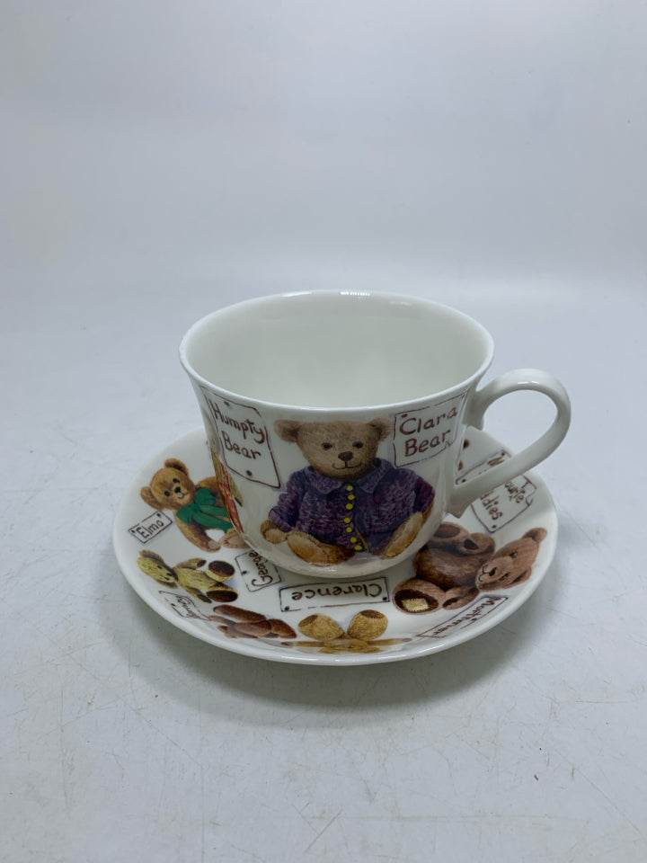 MY FAVORITE TEDDIES CUP/SAUCER 1997 BONE CHINA.
