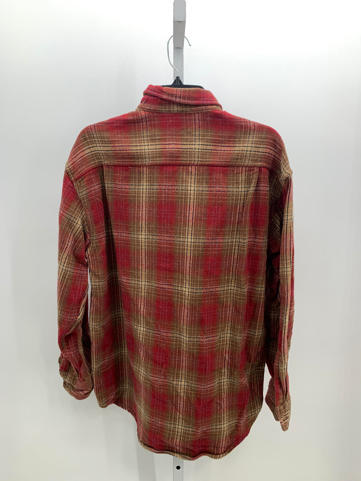 BROWN PLAID BTN DOWN