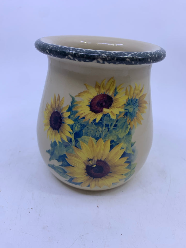 PRINTED SUNFLOWER UTENSIL CROCK HOME&GARDEN PARTY.