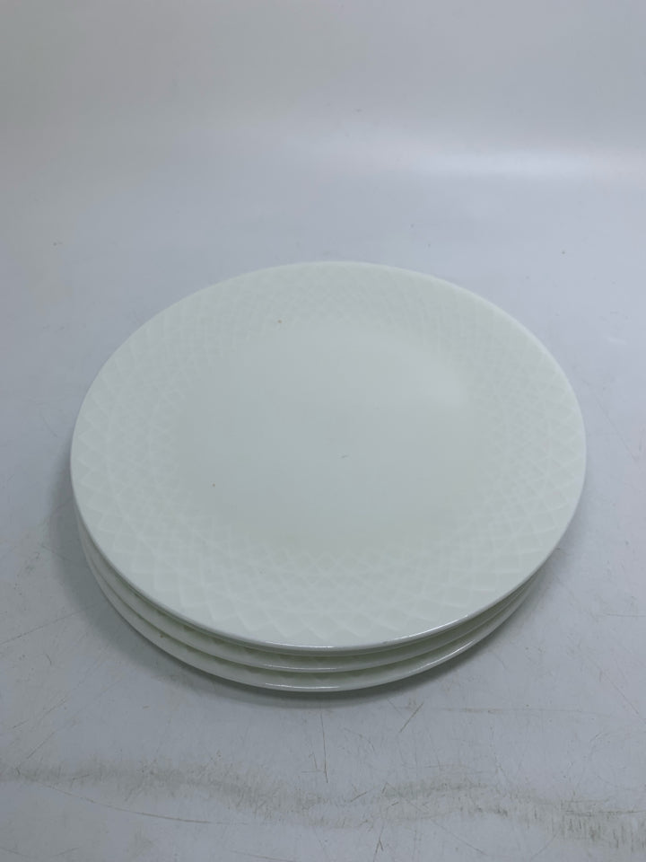 4 TEXTURED EDGE JENNA PLATES.