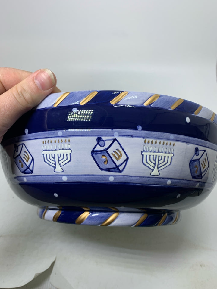 HANUKKAH THEMED CERAMIC BOWL.