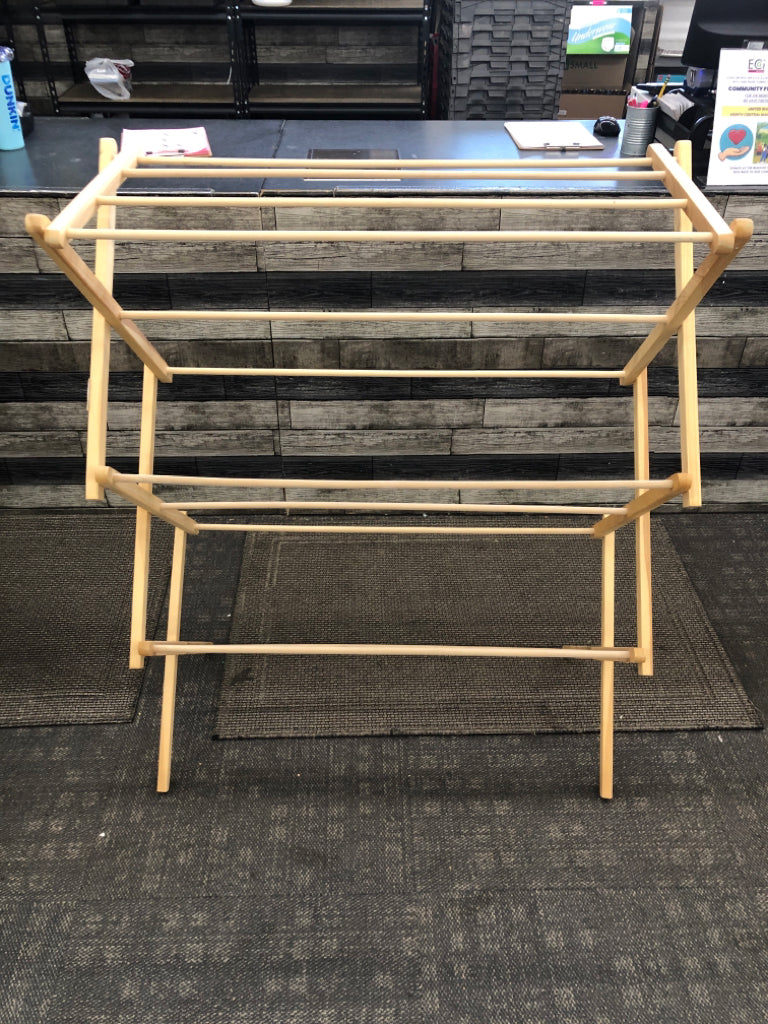FOLDING WOODEN DRYING RACK.