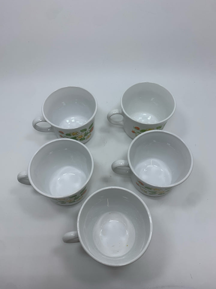 5 CORELLE STRAWBERRY MUGS.