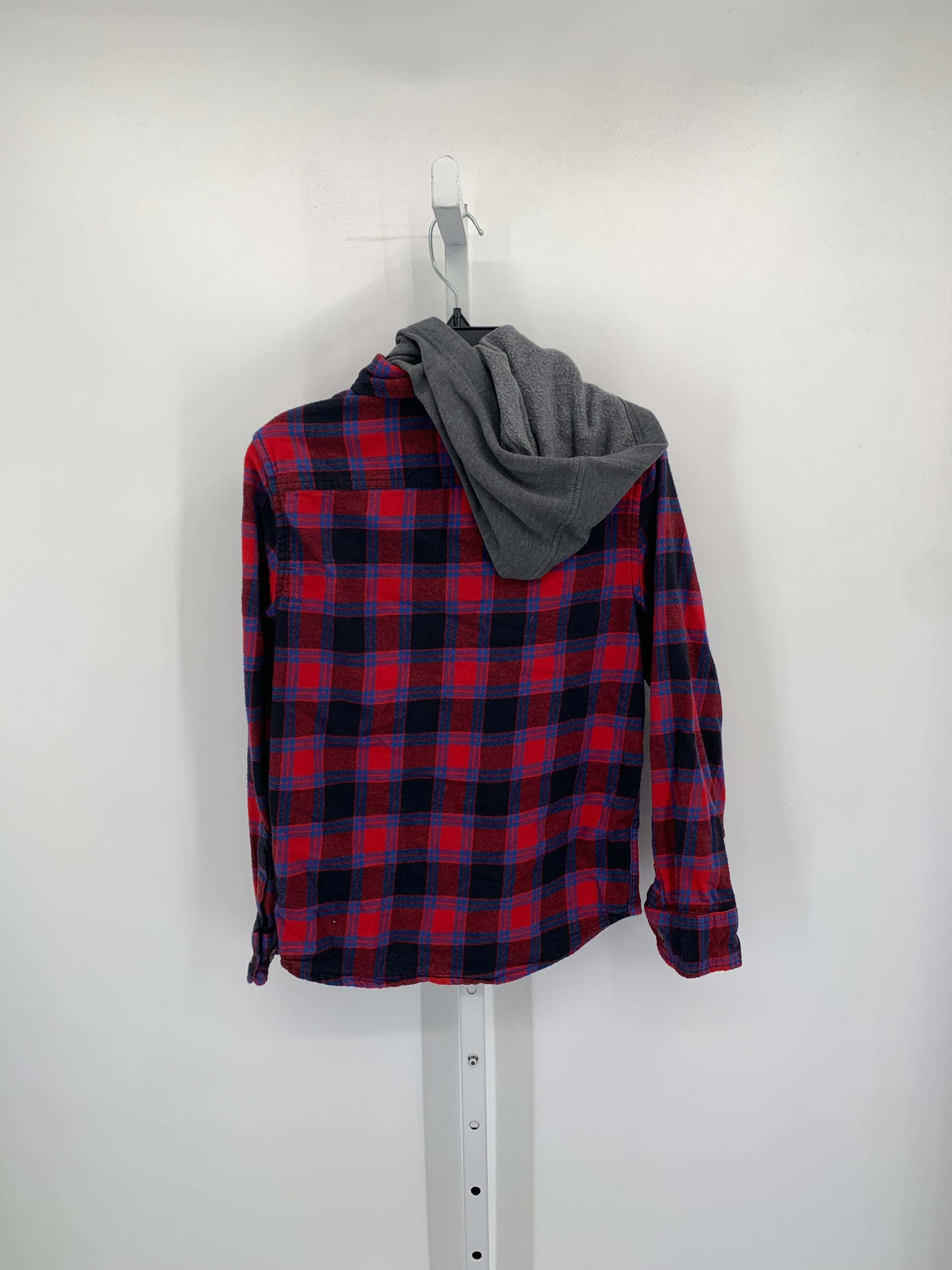 PLAID HOODED BUTTON DOWN