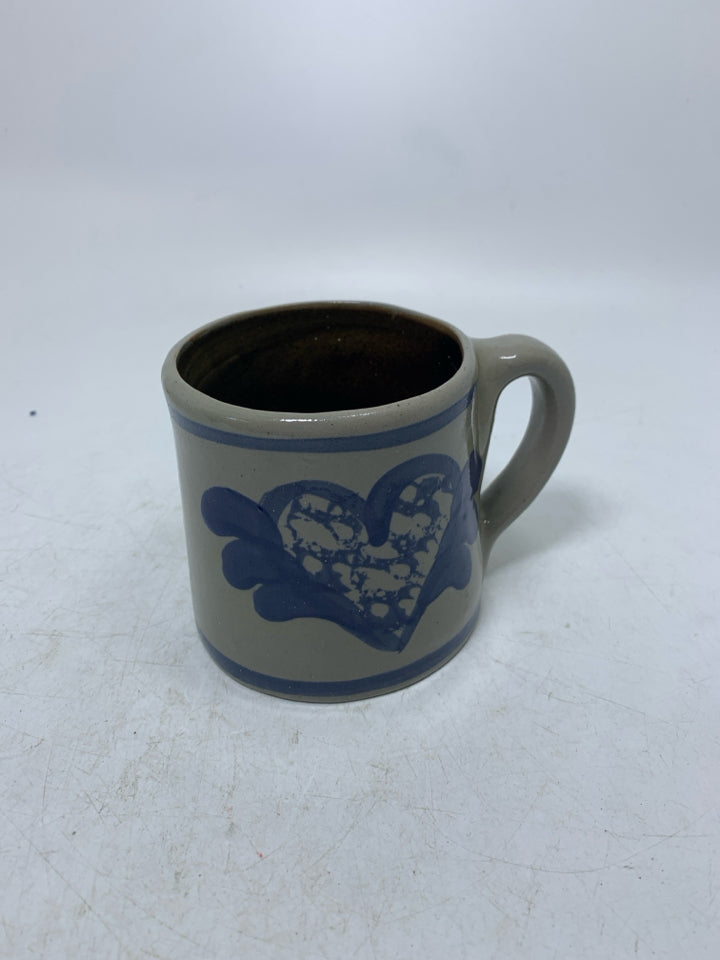 VTG BLUE SPONGWARE HEART MUG 1994.