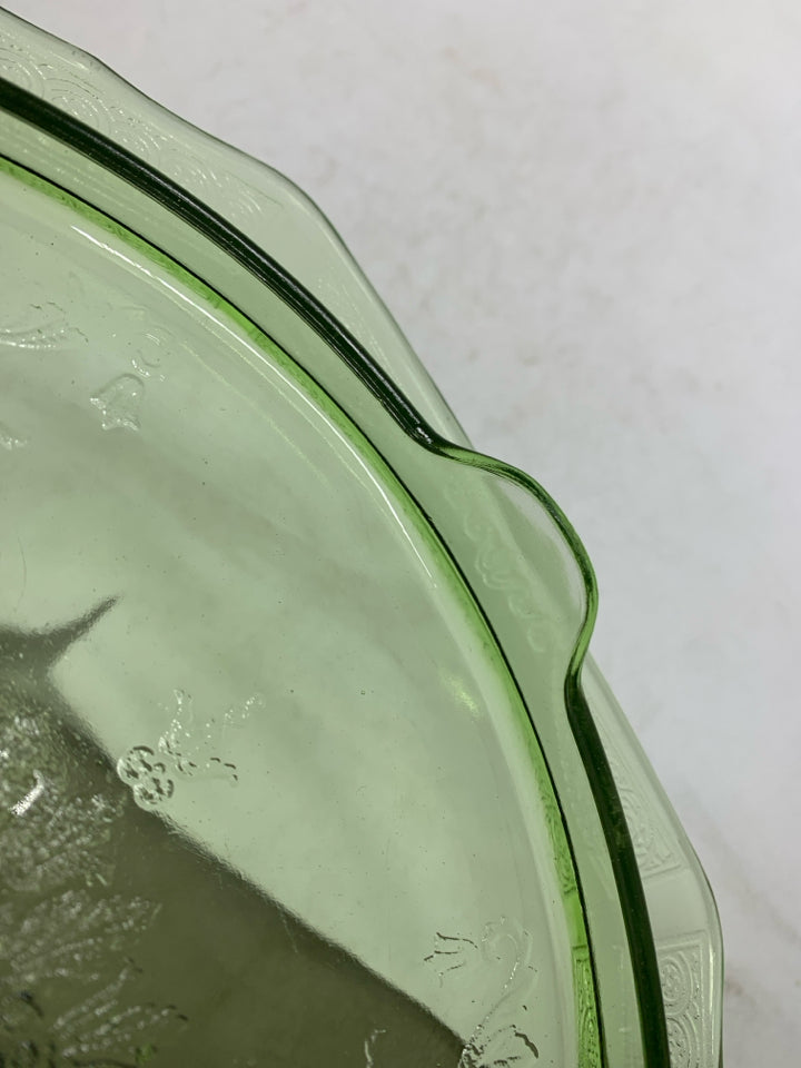 VTG GREEN PRINCESS DEPRESSION GLASS.