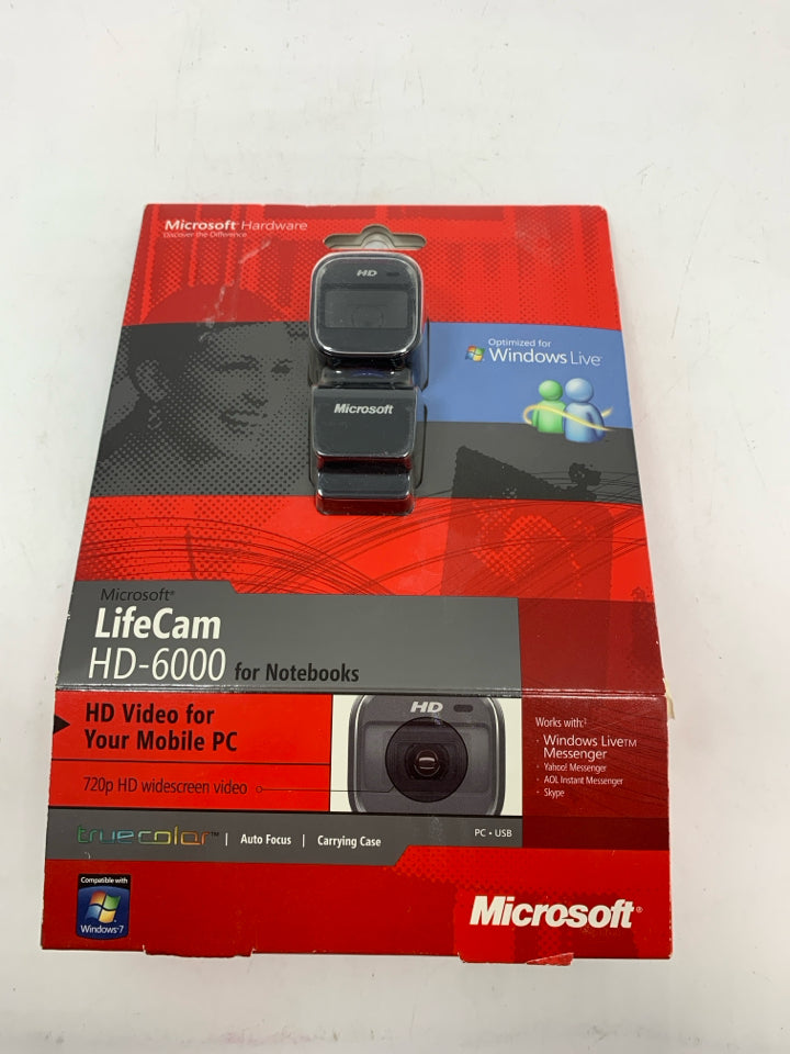 NIB MICROSOFT LIFECAM WEBCAM FOR NOTEBOOKS- HD-6000