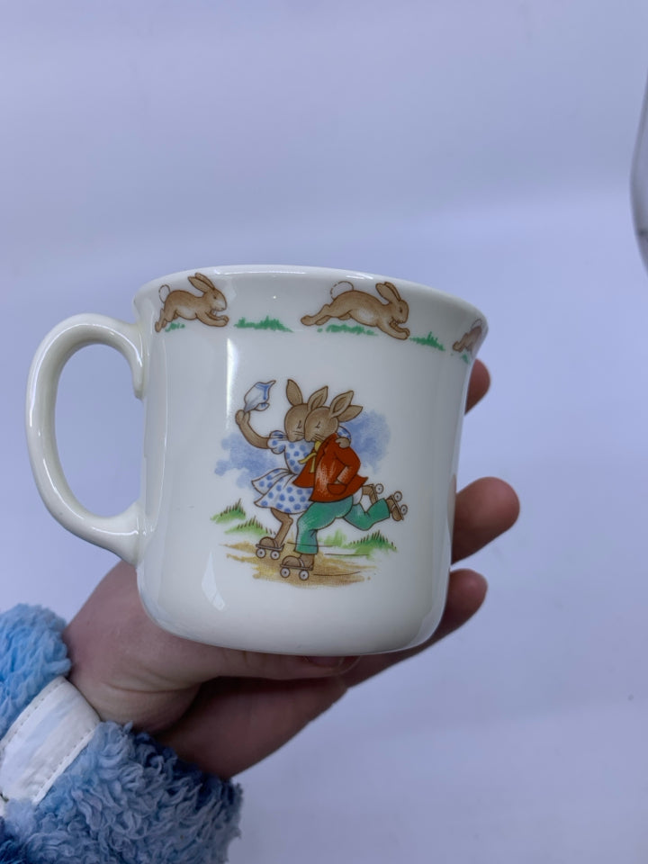 BUNNYKINS ROLLER SKATING THEMED MUG.